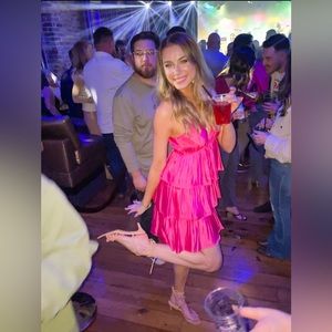 Hot pink tiered dress